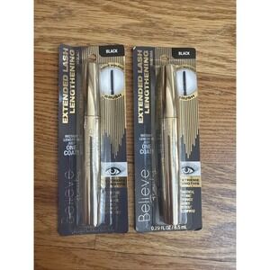 Believe Beauty Extended Lash Lengthening Black Mascara New Sealed 2 Pack